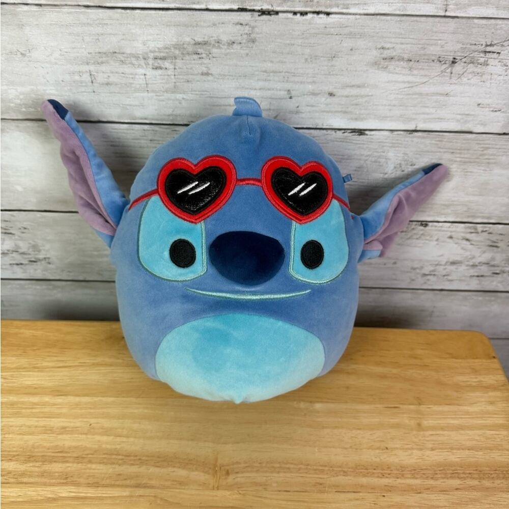 Squishmallows 8” Valentines Stitch with Heart Glasses Blue